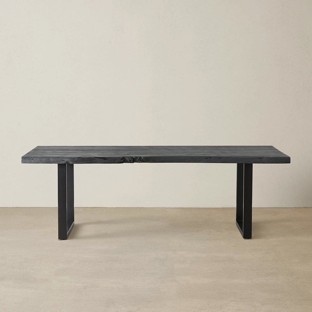 Dynasty Black Acacia Wood Dining Table inside Elevate Your Living Space with Black Acacia Wood Nesting Tables