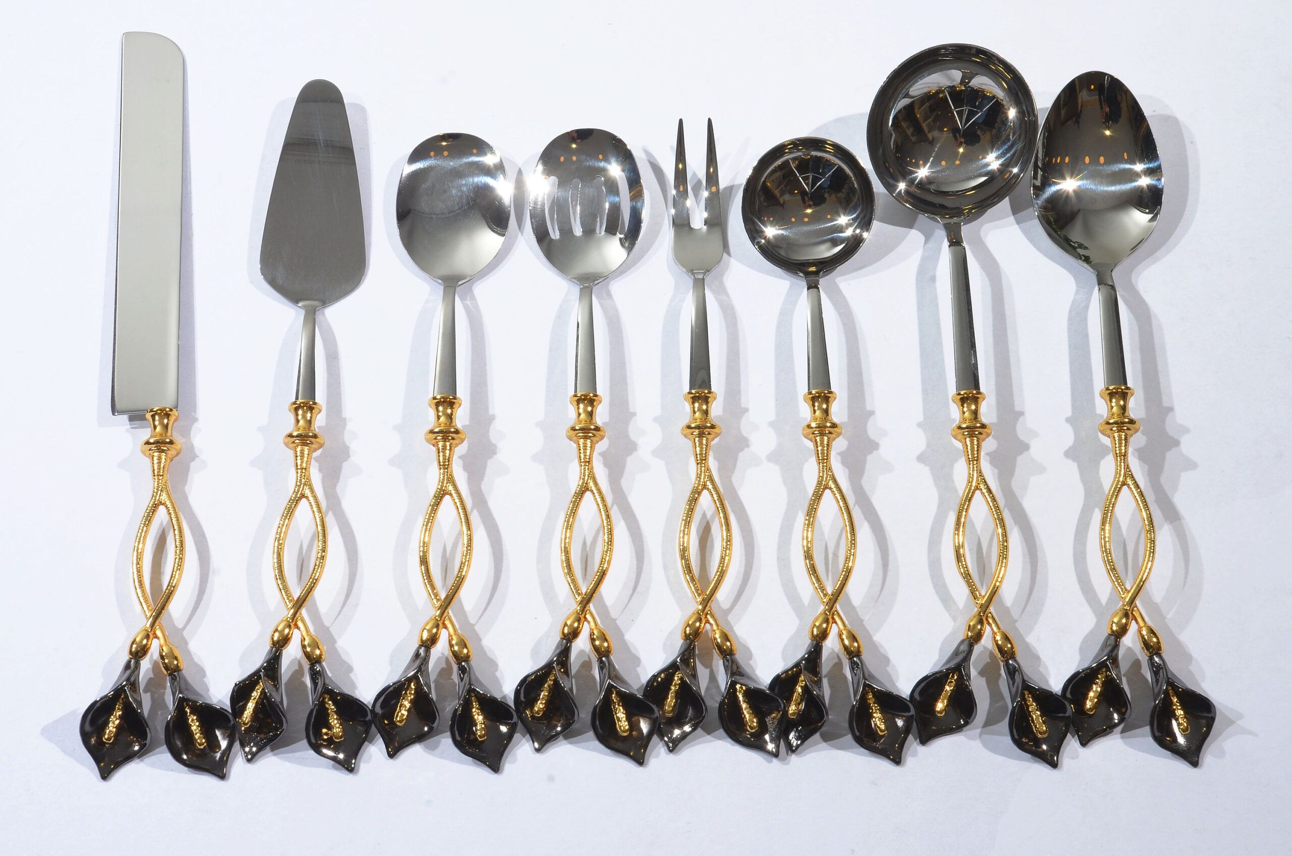 Elevate Your Dining Experience With Our 8-Piece Utensil Set In Gold And ... with Elevating Your Dining Experience with the Bethlehem Gold Champagne Table