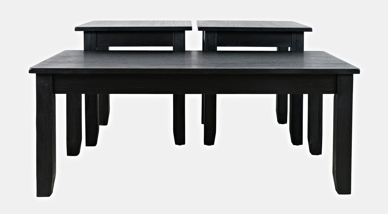 Eros Contemporary 3 Piece Coffee Table Set In Black By Jofran ... within