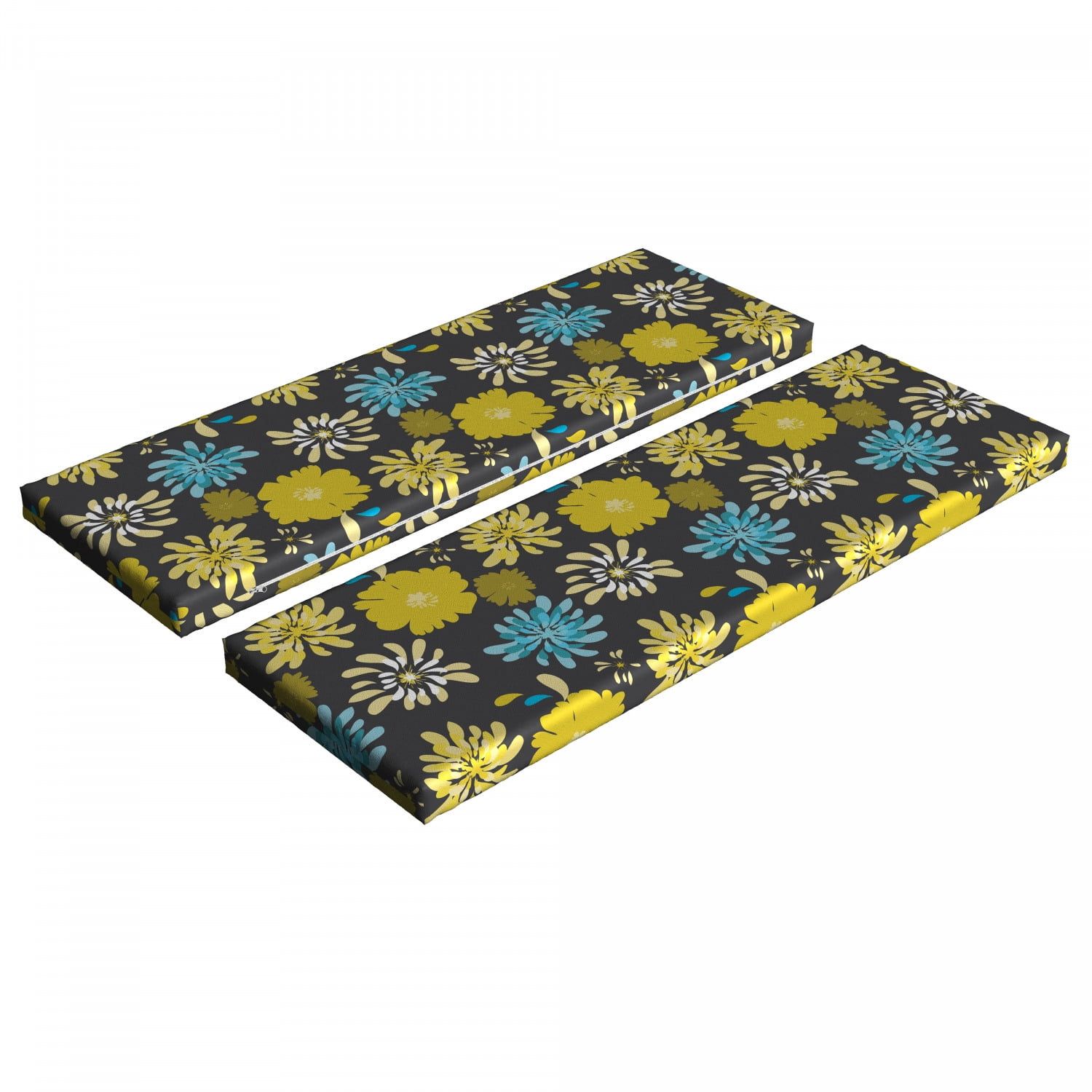 Floral Bench Cushion Set Of 2, Jasmine Daisy Peony Spider Mum Spray ... with Understanding the Craftsmanship Behind Black Floral Bench Pads