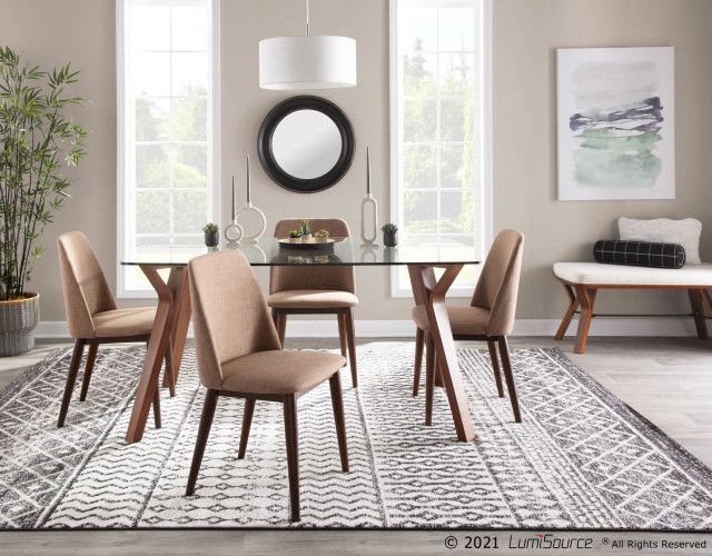 Folia Mid-Century Modern Bench, Walnut Wood/Cream Fabric - Midcentury ... intended for Unveiling the Timeless Appeal of the Folia Mid-Century Modern Bench