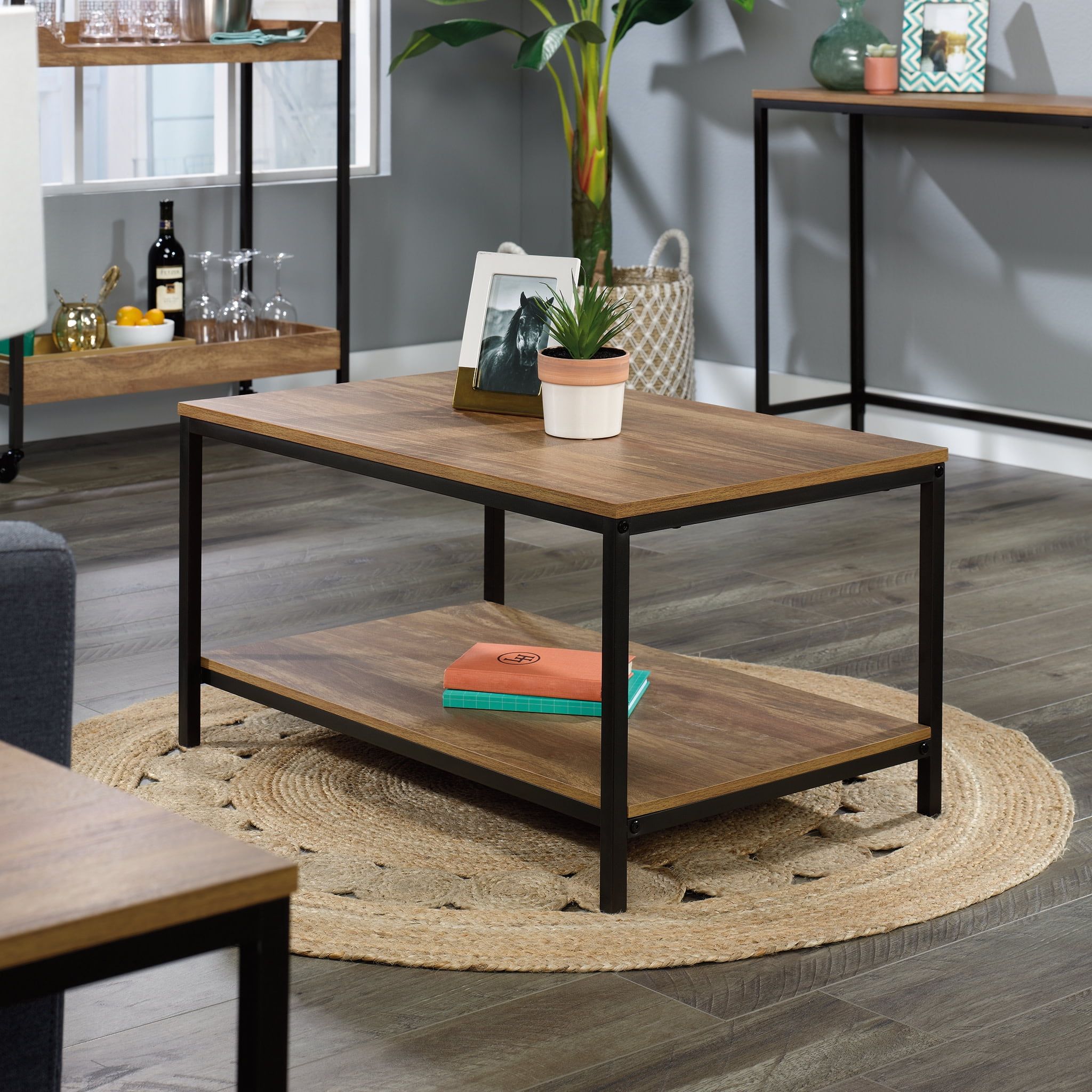 Free Shipping! Sauder North Avenue Coffee Table With Shelf, Sindoori ... with regard to