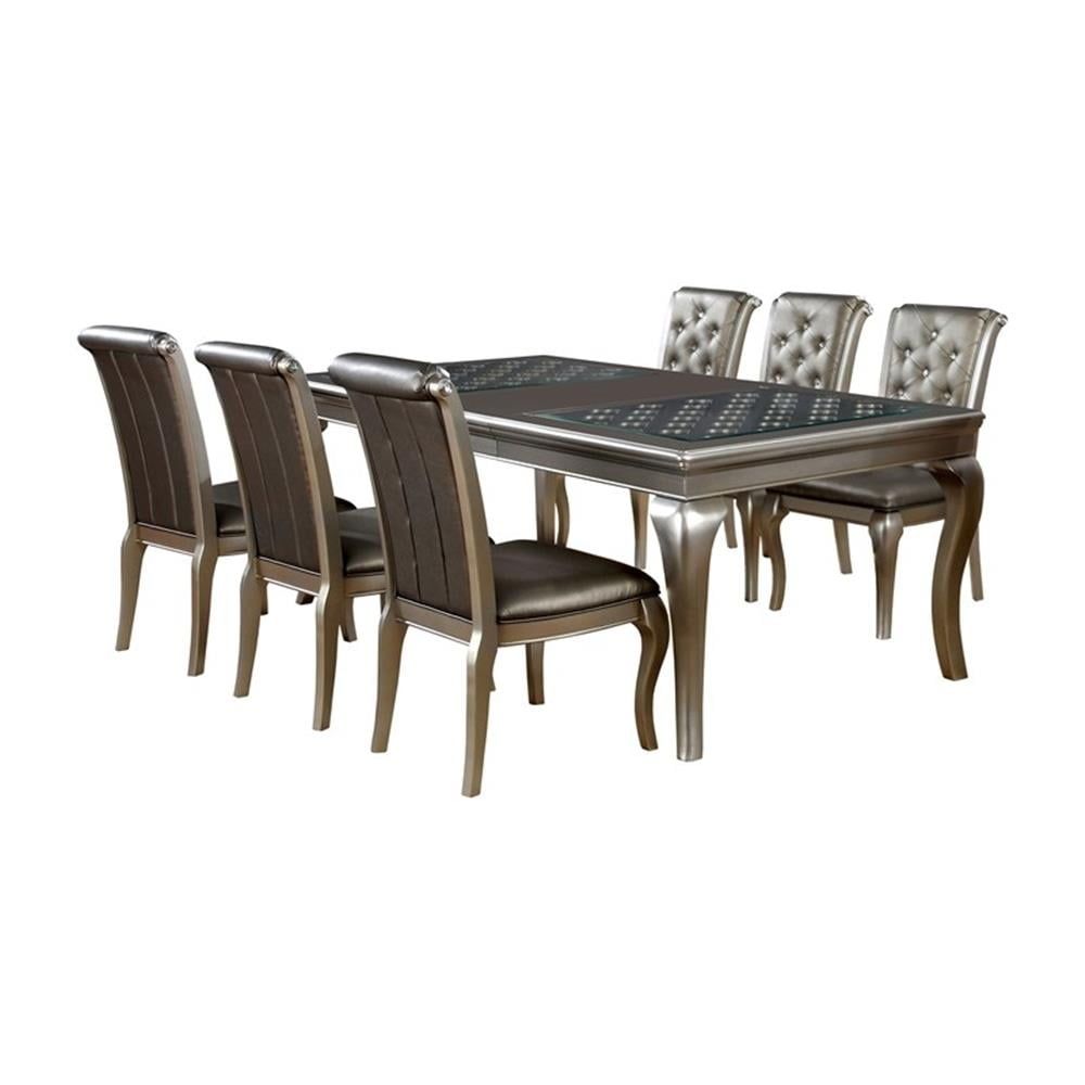Furniture Of America Bethlehem Wood 7-Piece Dining Table Set In ... inside