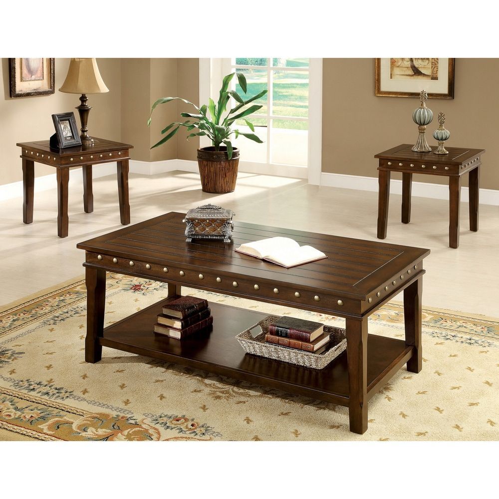 Furniture Of America Jiff Traditional Walnut 3-Piece 50-Inch Accent ... inside