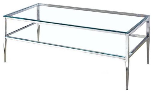 Furniture Of America Venzini 2-Piece Metal Coffee Table Set In Chrome ... intended for