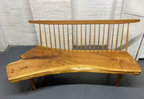 George Nakashima Studio Conoid Bench Signed Mira Nakashima, 1992 For ... intended for