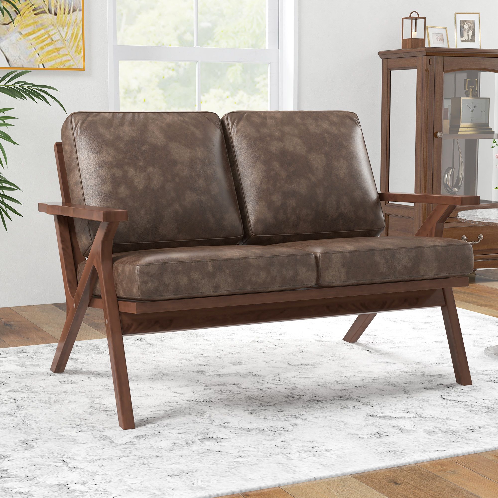 George Oliver Kellei 51.57'' W Mid Century Modern Retro Solid Wood ... with regard to