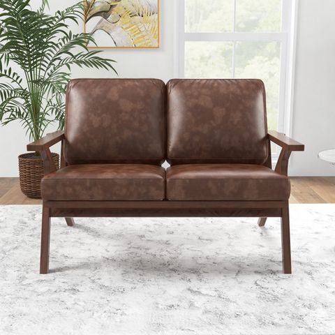 George Oliver Kevian 51.57'' W Mid Century Modern Retro Solid Wood ... inside A Deep Dive into the Craftsmanship of 100.5"W Mid-Century Leather Sectionals
