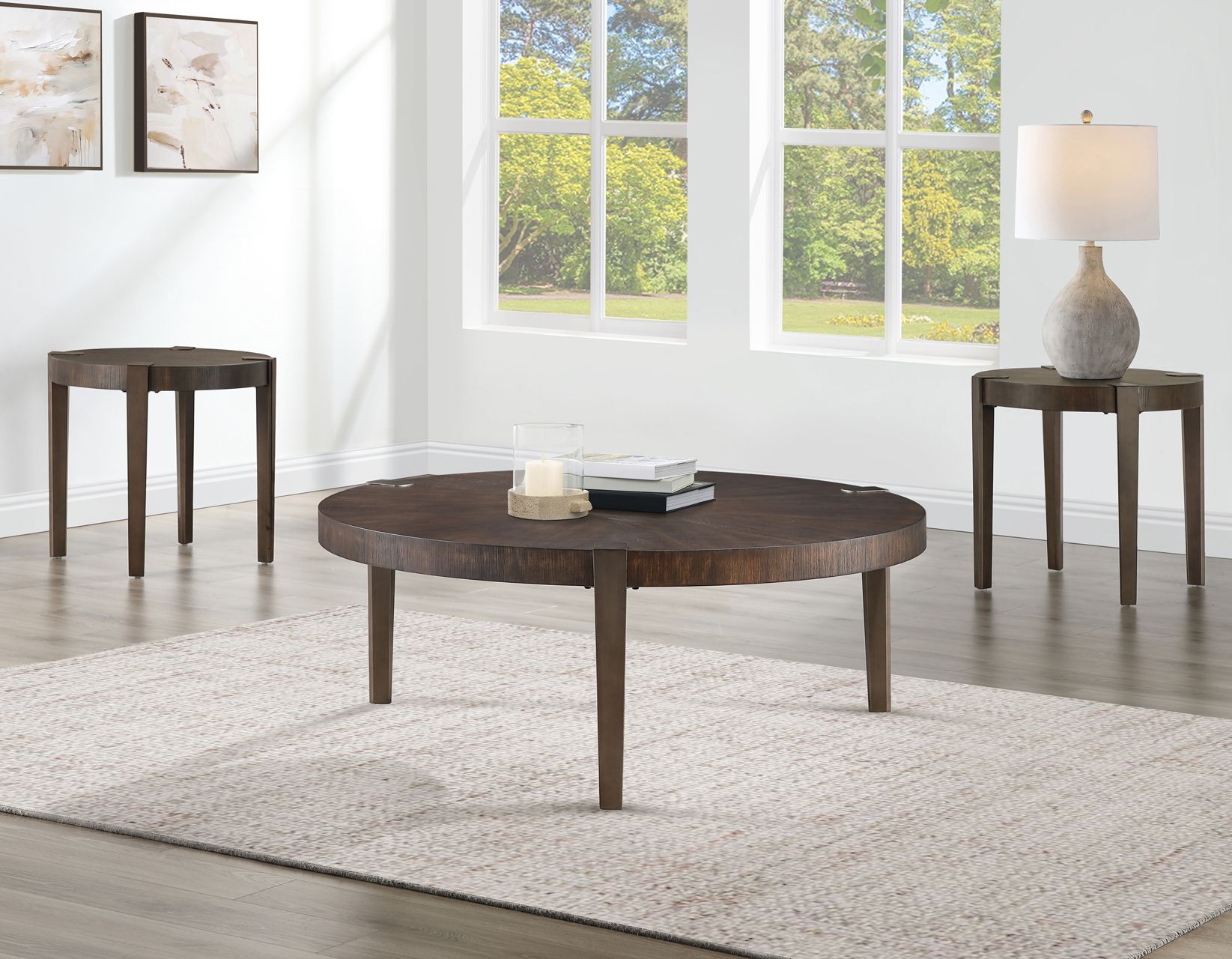 Gracie 3-Piece Table Set, Brown - Steve Silver Company within