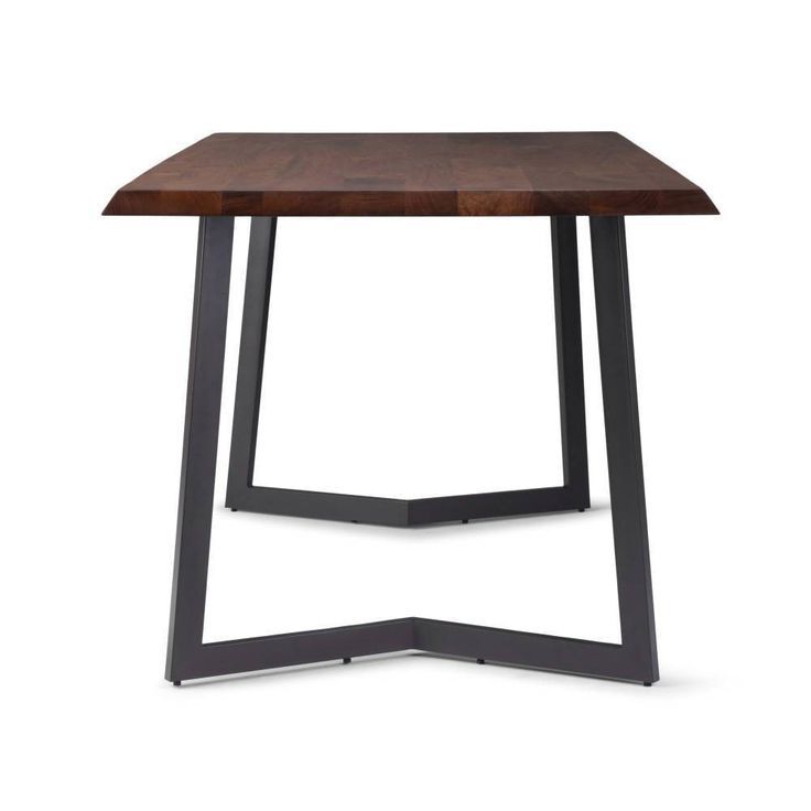 Hathaway Dining Table With Inverted Metal Base Dark Brown - Wyndenhall ... with How to Care for Your 72" Mango Wood Dining Table with a Metal Base