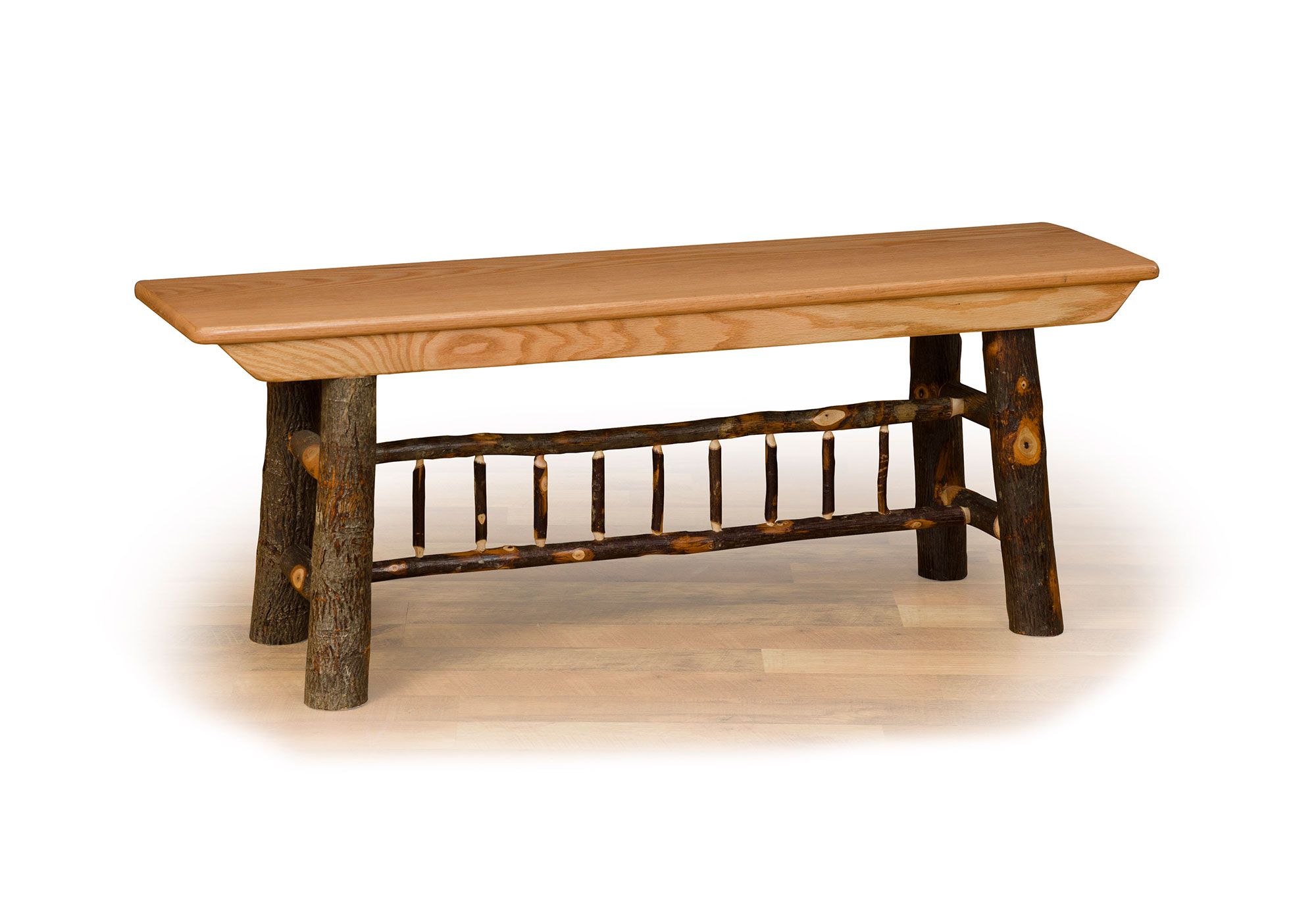 Hickory Spindle Bench For Sale | Northwood Outdoor | #135-Hohp inside