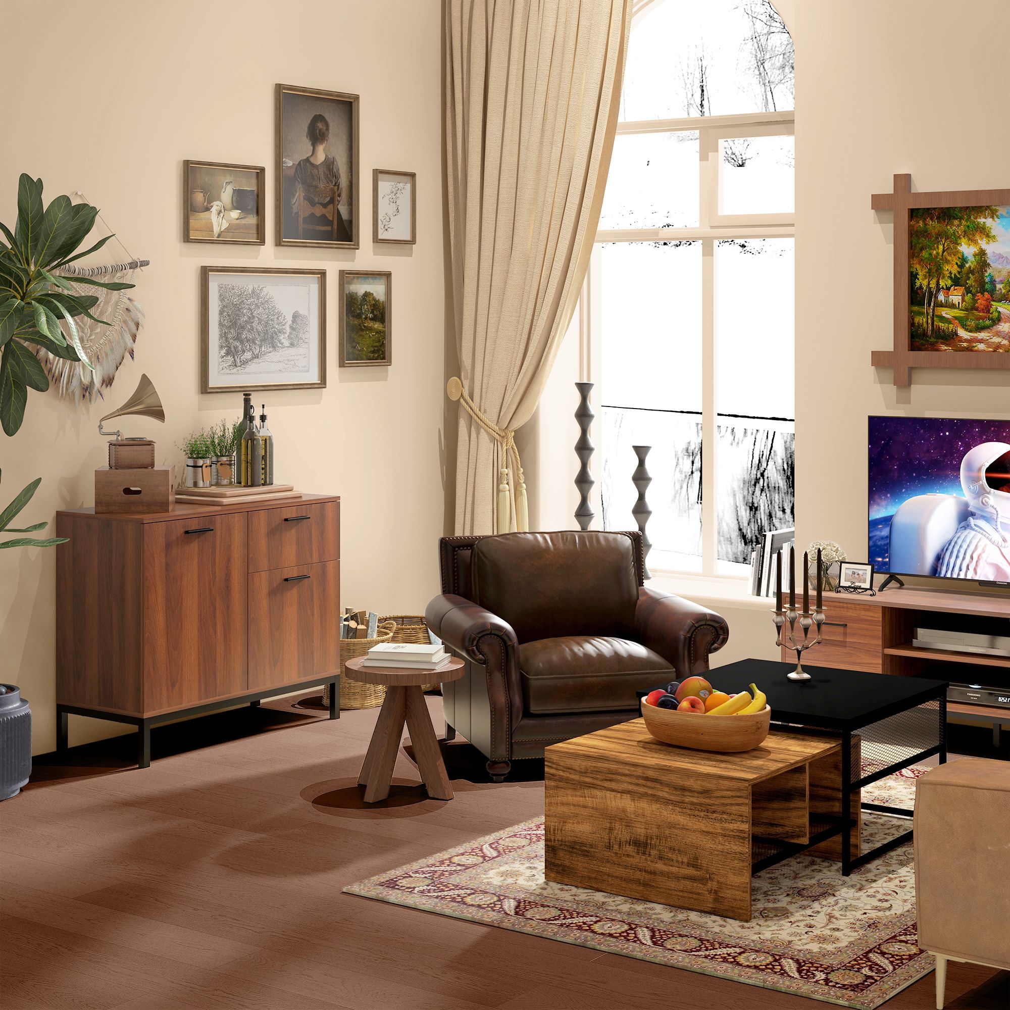 Homcom Coffee Table Set Of 2, Industrial Nesting Tables, Square Coffee ... pertaining to Styling Your Space with Industrial Nesting Tables Mocha Tops Black Frames