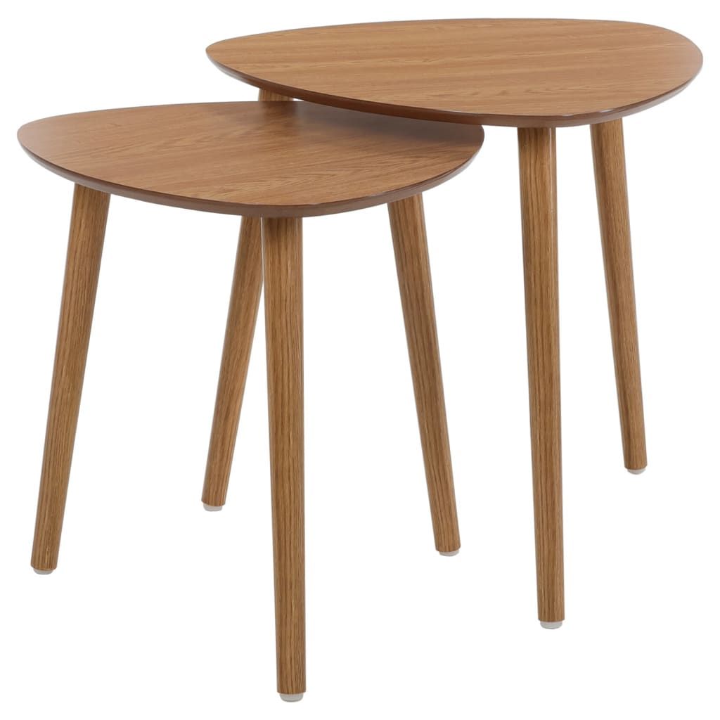 Home&amp;Styling 2 Piece Side Table Set Natural | Vidaxl.ie in Maximizing Functionality with the Nyborn 2-Piece Side Table Set