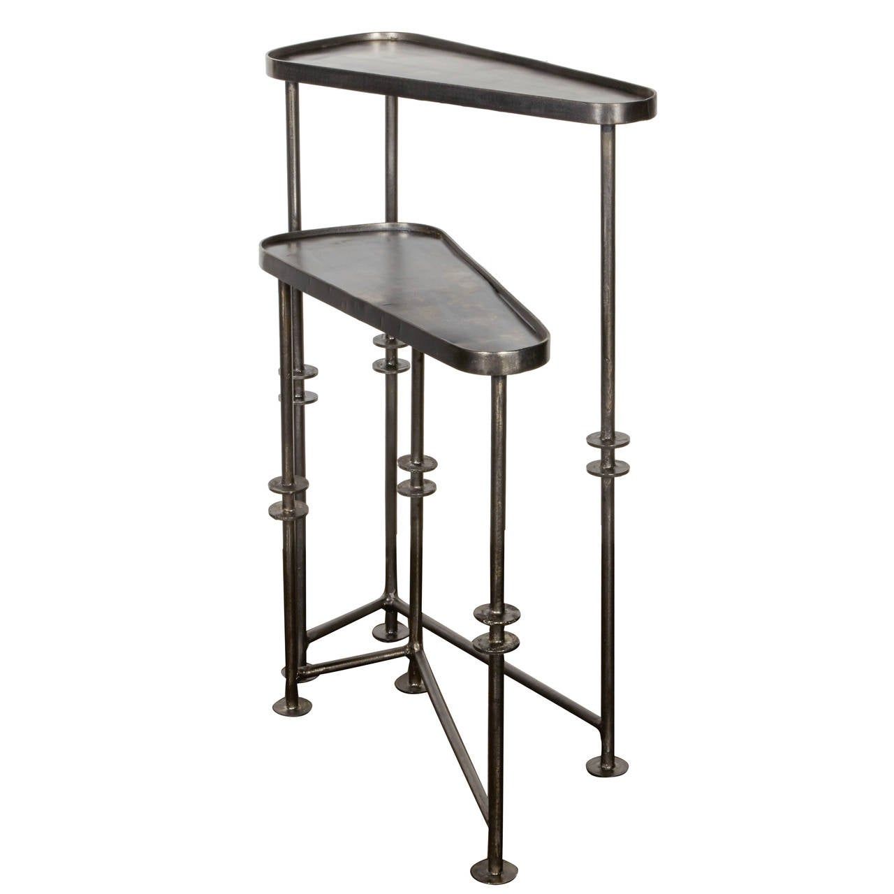 Industrial Nesting Tables And Side Tables In Burnished Metal At 1Stdibs with regard to Styling Your Space with Industrial Nesting Tables Mocha Tops Black Frames