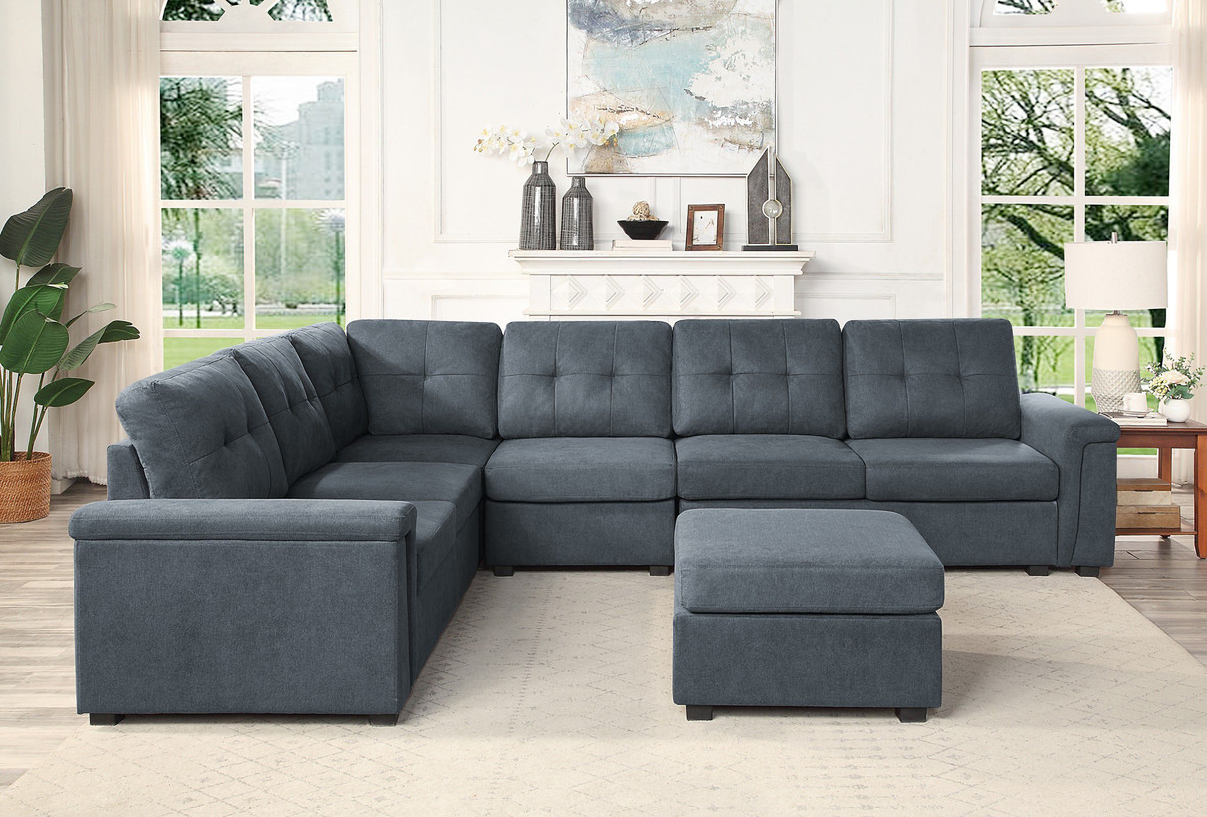 Creating Cozy Gatherings with the Isla Gray 7-Seater Sofa and Ottoman