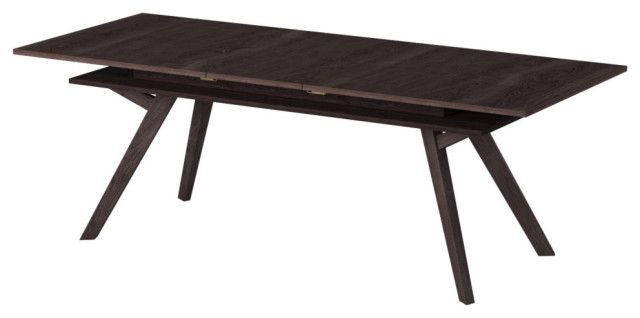 Lennox Rectangular Extension Dining Table, Dark Tobacco - Midcentury ... throughout Discover the Craftsmanship Behind the Lennox Rectangular Dining Table