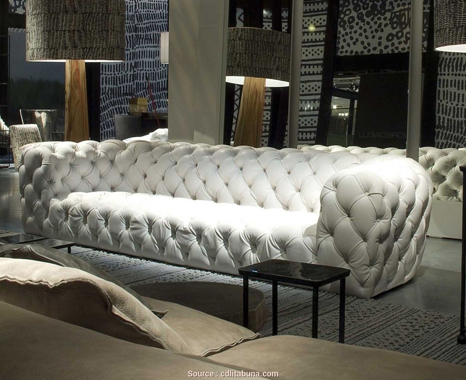 Living Room Design With White Leather Sofa | Bryont Blog throughout