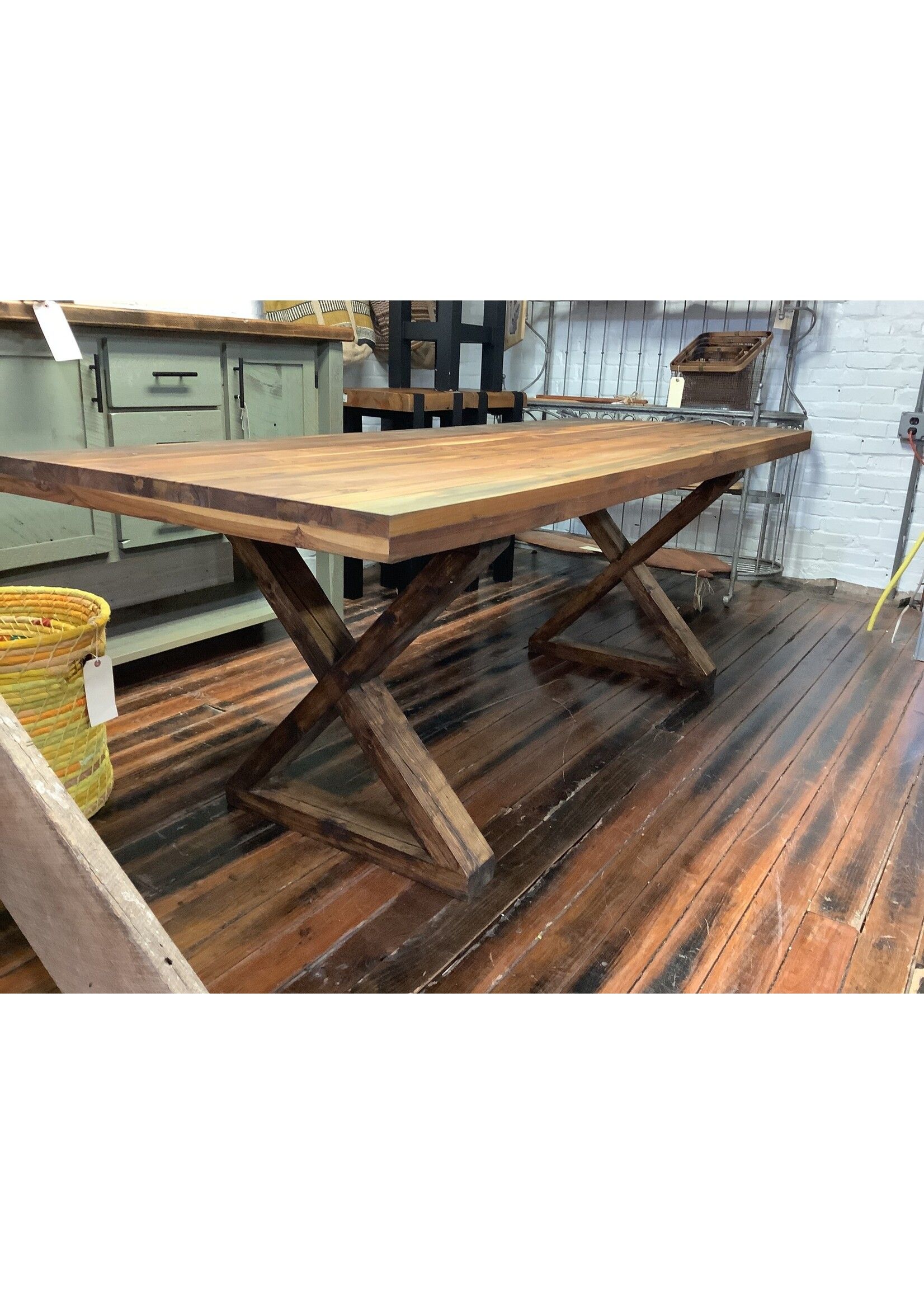 Mango Wood Dining Table X Base 82.5”X31.5” - Old Wood Delaware regarding How to Care for Your 72" Mango Wood Dining Table with a Metal Base
