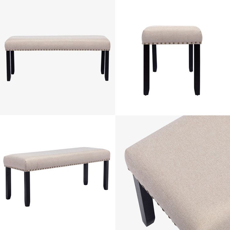Marlow Home Co. Syne Upholstered Bench | Wayfair.co.uk with regard to Exploring the Aesthetic of the Akeela Linen Textured Upholstered Bench