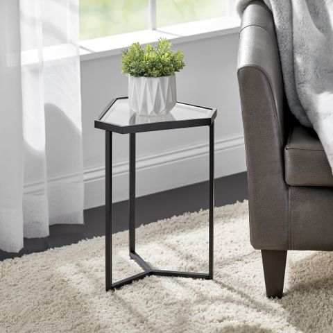 Mdesign Triangle Accent Table In Matte Black And Clear | Nfm | Living ... with regard to