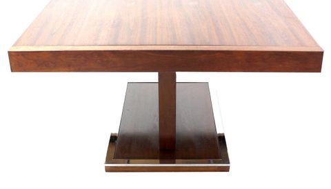 Mid-Century Modern Rectangular Pedestal-Base Walnut Dining Table At ... inside The Timeless Elegance of Pedestal Base Dining Tables