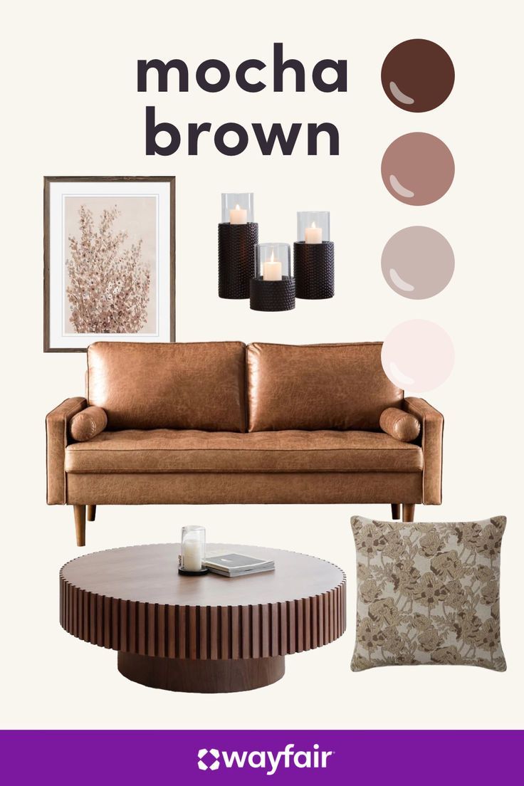 Mocha Brown Aesthetic | Budget Friendly Decor, Faux Leather Sofa, Decor ... in