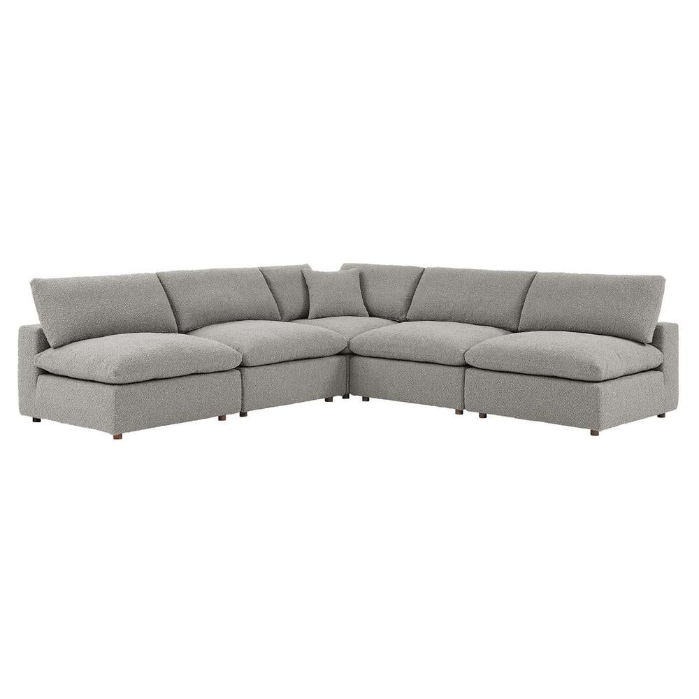Modway Commix 5-Piece Down Filled Overstuffed Boucle Fabric Sectional ... in Tips for Styling and Maintaining Your Modway Commix Fabric Sectional