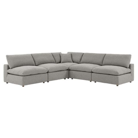 Modway Commix 5-Piece Down Filled Overstuffed Boucle Fabric Sectional ... in Tips for Styling and Maintaining Your Modway Commix Fabric Sectional