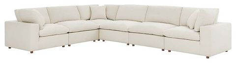 Modway Commix 6-Piece Down Filled Overstuffed Fabric Sectional Sofa Set ... in Tips for Styling and Maintaining Your Modway Commix Fabric Sectional