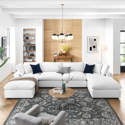 Modway Commix 6-Piece Down Filled Overstuffed Sectional Sofa In Pure ... with regard to