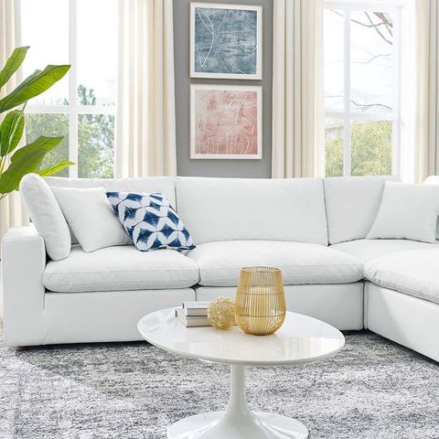 Modway Commix L White Viii Sectional Sofa Eei-4921-Whi | Comfyco ... in Tips for Styling and Maintaining Your Modway Commix Fabric Sectional