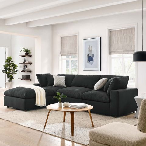 Modway Commix Modular Sofa, Reclining Sectional, Black Fabric In 2024 ... regarding Tips for Styling and Maintaining Your Modway Commix Fabric Sectional