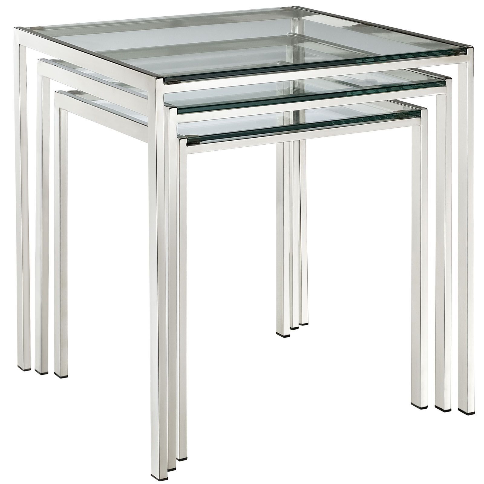 Nimble Nesting Table In Silver | Nesting Tables, Accent Table Sets ... in Expert Tips for Caring for Your Silver Rothesay Nesting Table Set
