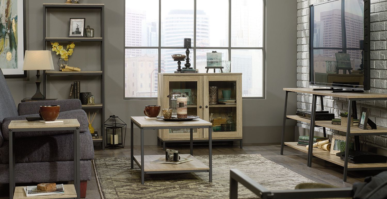 North Avenue: Urban Industrial Living Room &Amp; Office Furniture – Sauder ... within Maximizing Space and Style with the Sauder North Avenue Drop Leaf Dining Table