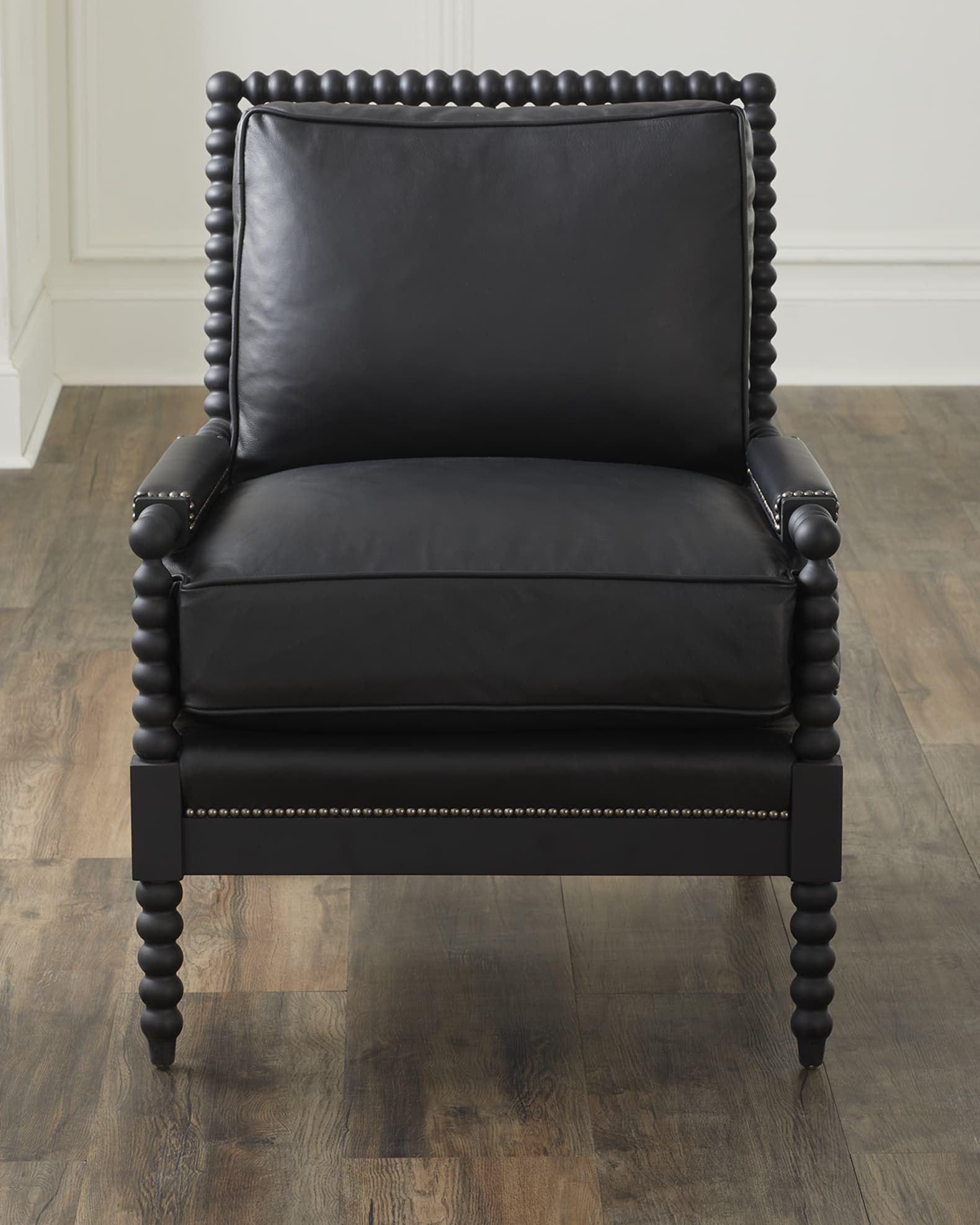 Old Hickory Tannery Graham Leather Spindle Chair | Horchow throughout The Enduring Appeal of Petite Hickory Spindle Benches