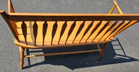 Pair Of Vintage Maple Spindle Back Benches | Chairish for The Enduring Appeal of Petite Hickory Spindle Benches