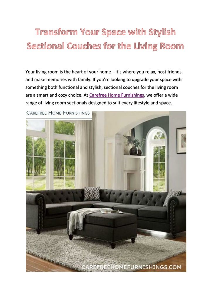 Ppt - Transform Your Space With Stylish Sectional Couches For The ... with Mastering Relaxation How the Richland Sectional Elevates Your Living Space