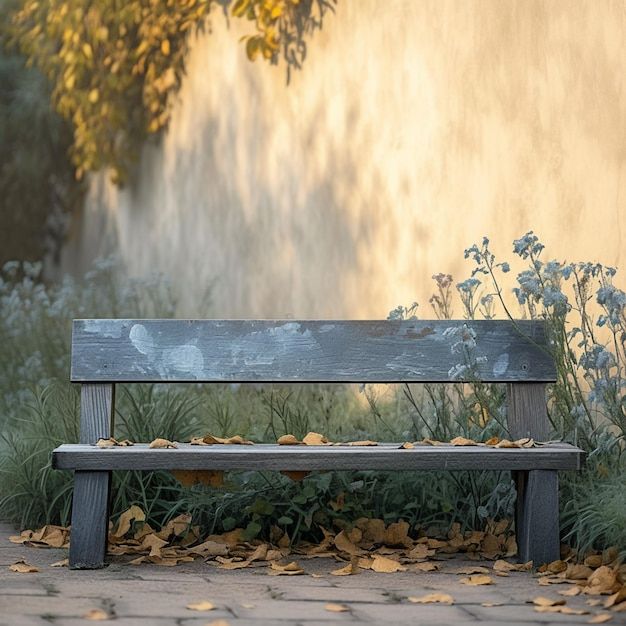 Premium Photo | Timeless Appeal Weathered Wooden Bench In A Peaceful ... within