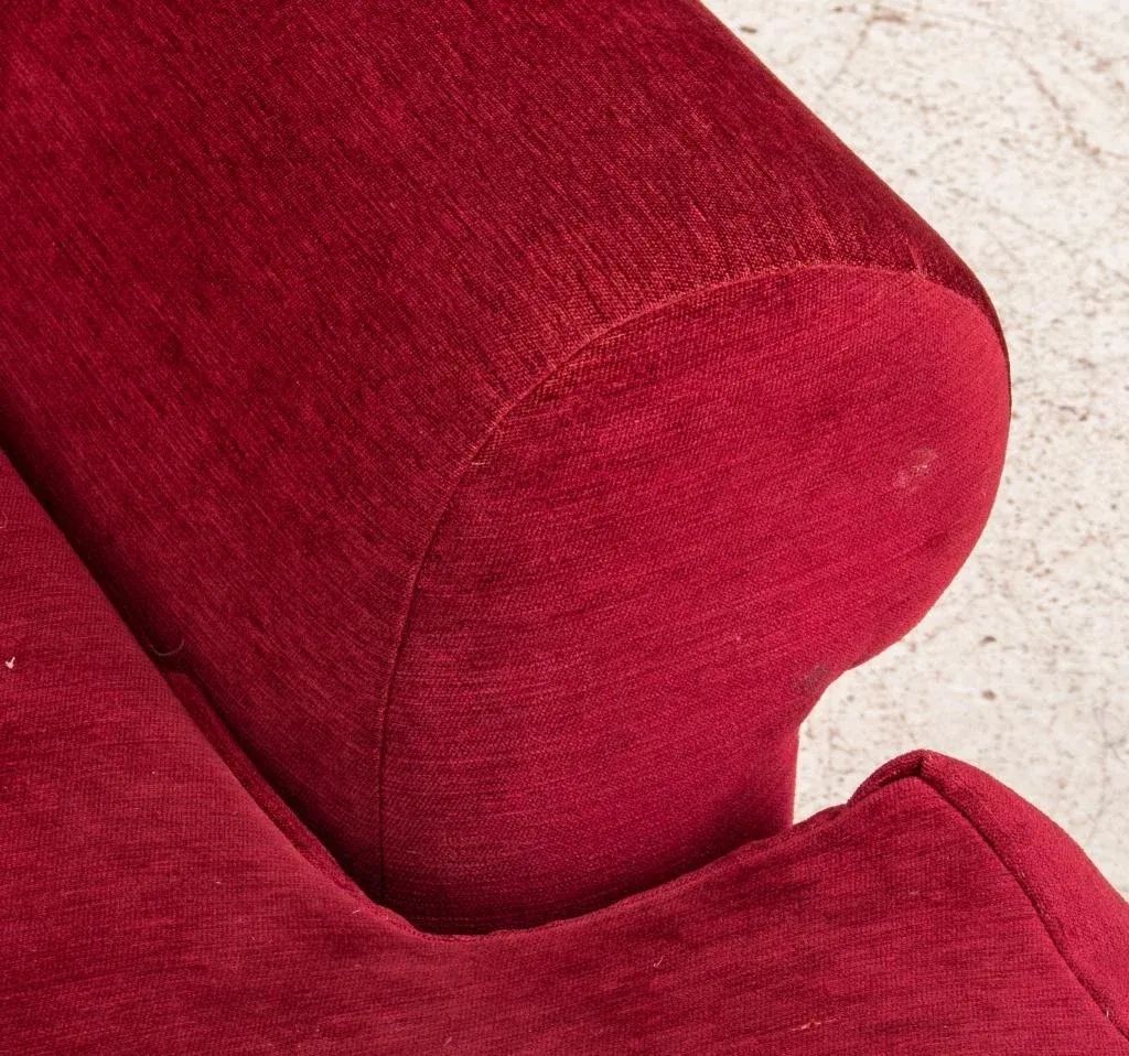 Red Chenille Upholstered Chaise Lounge | Chairish in A Closer Look at the Black Arlington Chenille Upholstered Bench