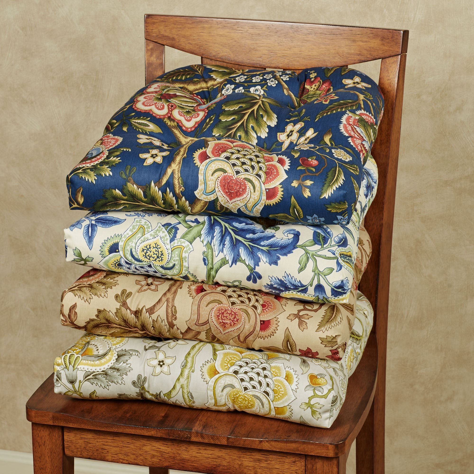 Regency Jacobean Floral Chair Cushion Set Of 2 By Waverly with regard to