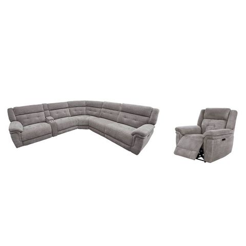 Richland Bristol Grey Modular Power Reclining Sectional Set W/ Power ... regarding