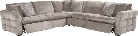 Richland Gray Microfiber 5 Pc Power Reclining Sectional | Rooms To Go throughout