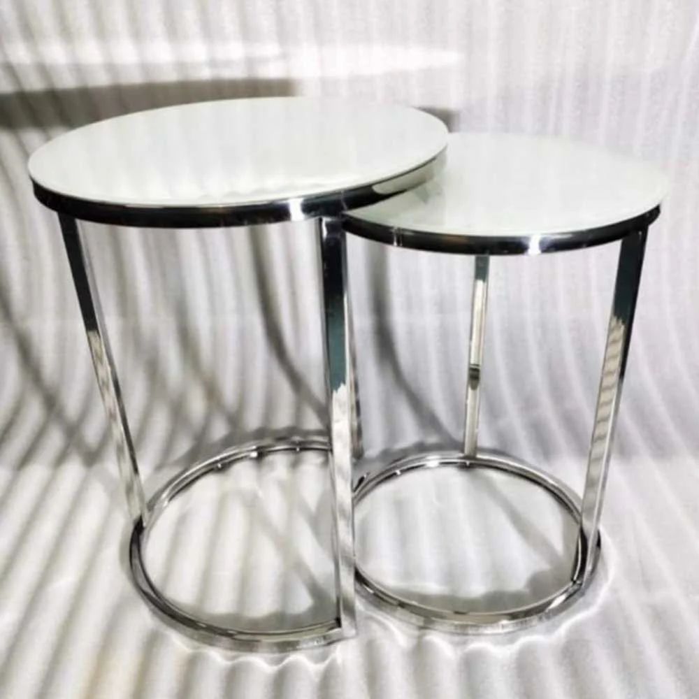 Round Polished Stainless Steel Coffee Table Set At Rs 5500 In Moradabad regarding The Enduring Appeal of Chrome The Glanz Metal Coffee Table Set Explained