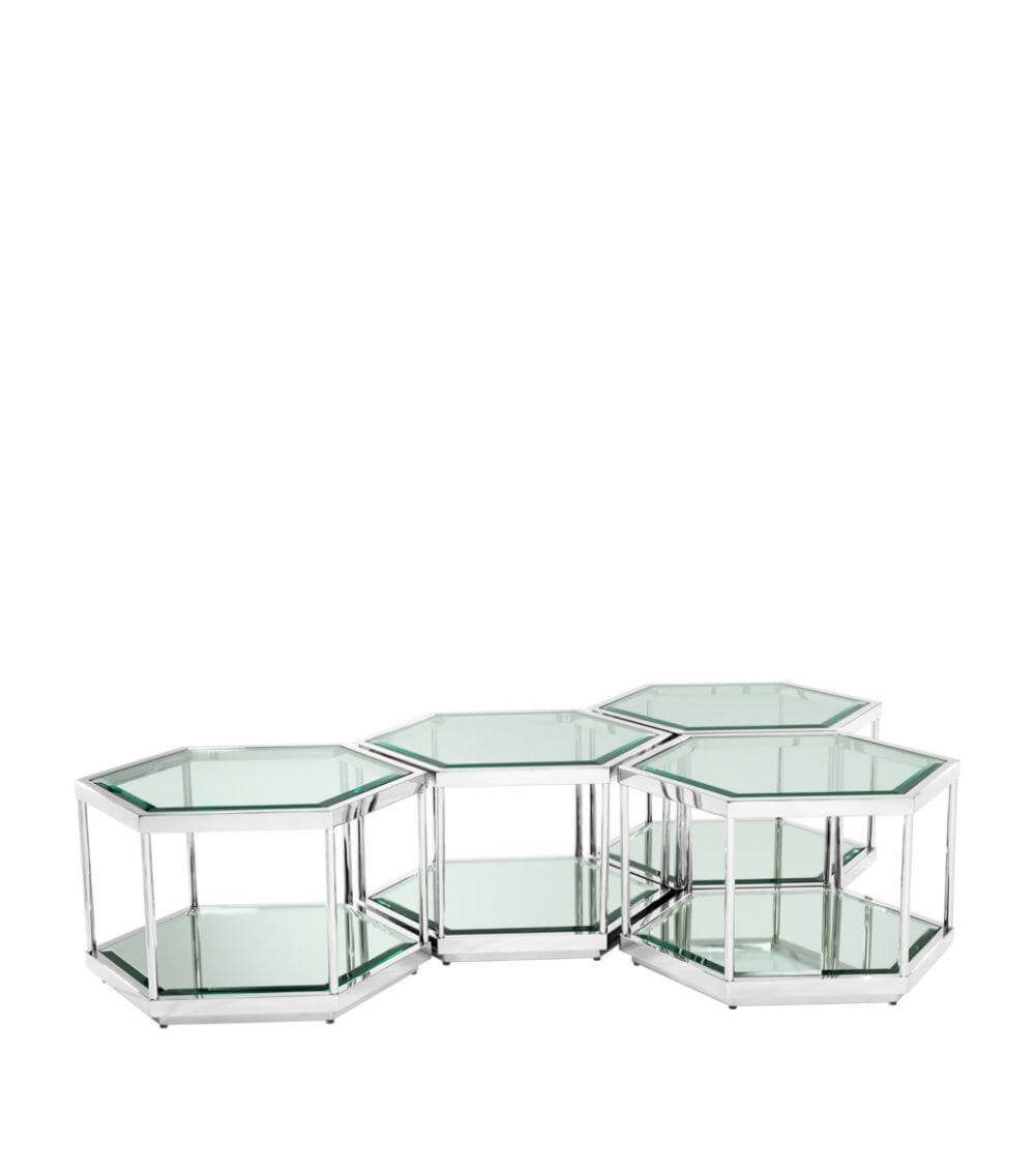 Saxon Chrome Glass Coffee Table Set - Avant Garde Furniture within The Enduring Appeal of Chrome The Glanz Metal Coffee Table Set Explained