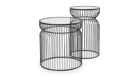 Shani Set Of 2 Round, Black Metal Accent Table - Wood N Tassel Home inside The Versatility of Shani Accent Tables A Design Perspective