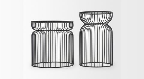 Shani Set Of 2 Round, Black Metal Accent Table - Wood N Tassel Home throughout The Versatility of Shani Accent Tables A Design Perspective