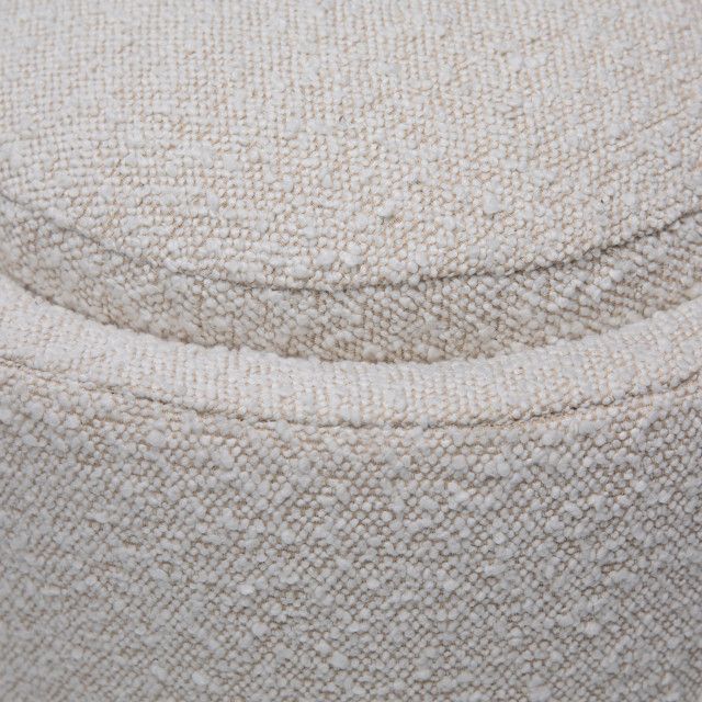 Shawn Boucle Round Bench With Round Half-Bezel Foot, Off-White ... with Exploring the Comfort and Style of the Shawn Round Bench