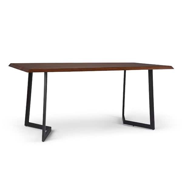 Simpli Home Watkins Solid Mango Wood &Amp; Metal 72X36 In. Rectangle Modern ... regarding How to Care for Your 72" Mango Wood Dining Table with a Metal Base