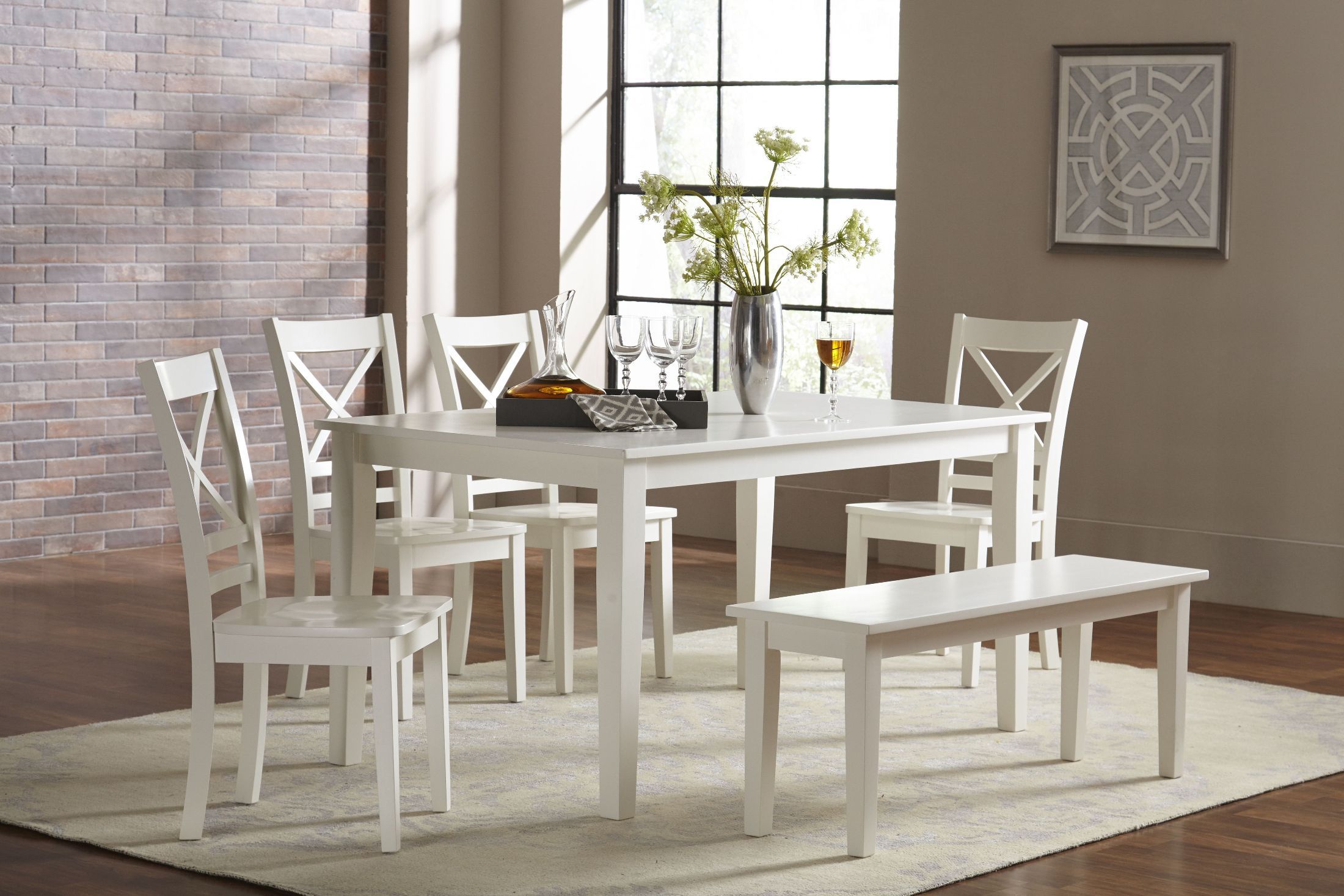 Simplicity Paperwhite Rectangle Dining Room Set By Jofran | 1Stopbedrooms intended for