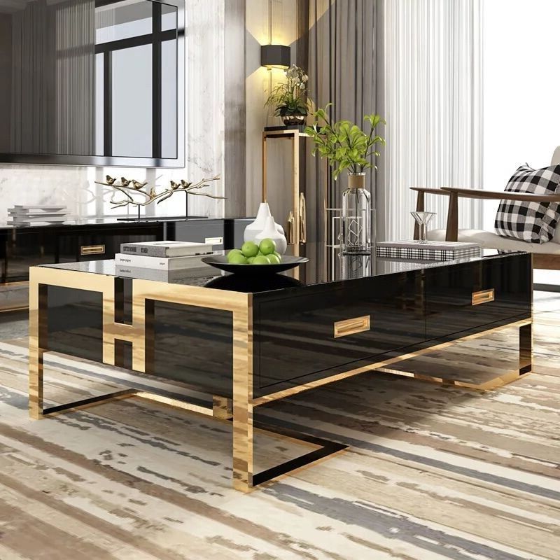The 10 Best Collection Of Walnut And Gold Rectangular Coffee Tables regarding